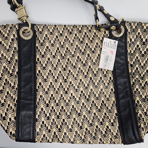 Steven by Steve Madden XL Tote Shoulder bag Multicolor with Faux leather straps - Picture 3 of 16